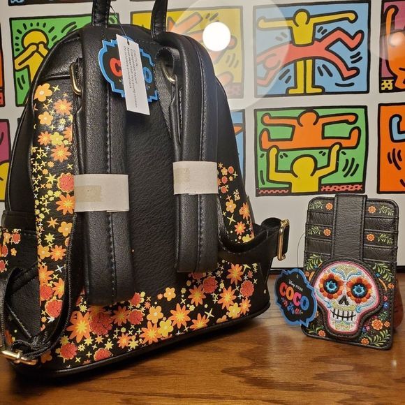 Loungefly coco backpack and cardholder set